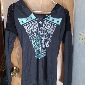 Panhandle lace shoulder top